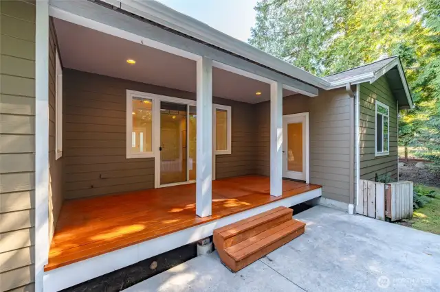 Covered deck with patio