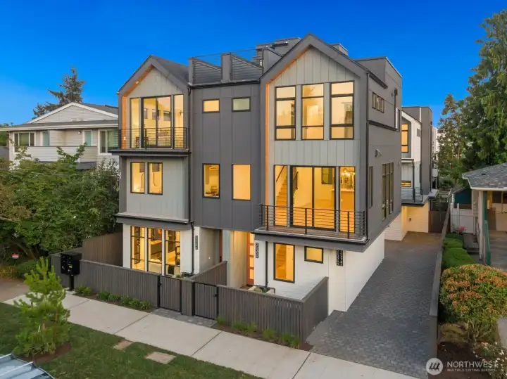 2037B is situated at the back west side of the project. The home is straight back on the driveway and the parking space is under the cantilevered overhang.