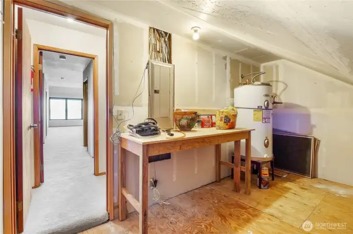 Handy workshop space off the garage—perfect for tools, hobbies, or extra storage