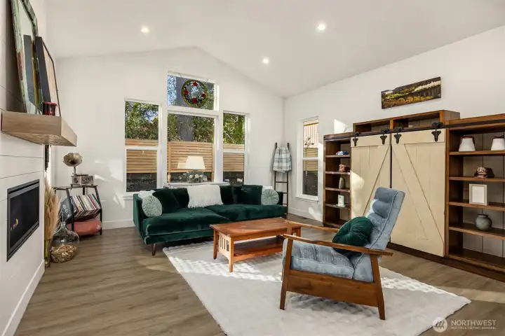 Gas fireplace to warm cool nights