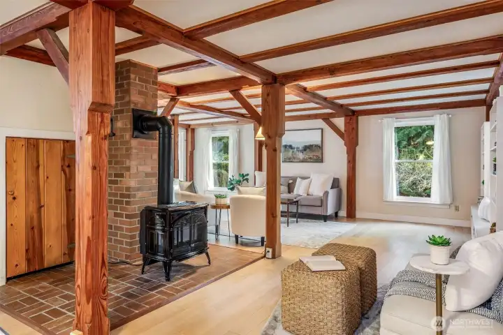 New propane heater and under stairs additional storage.