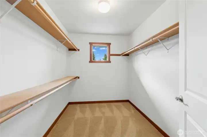 Large walk-in closet in primary bedroom