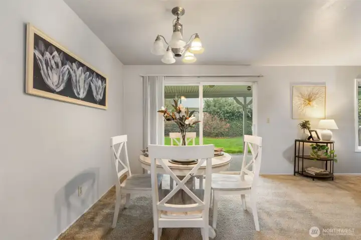 Dining area with access to the backyard
