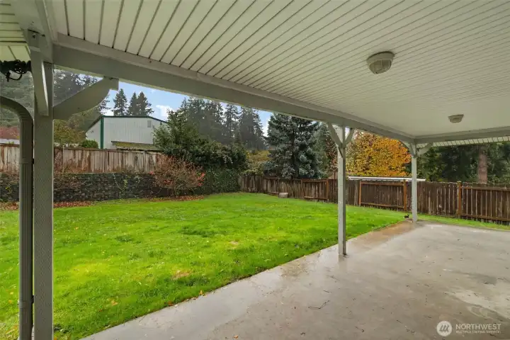 lots of space in the covered patio area to enjoy even in the rain