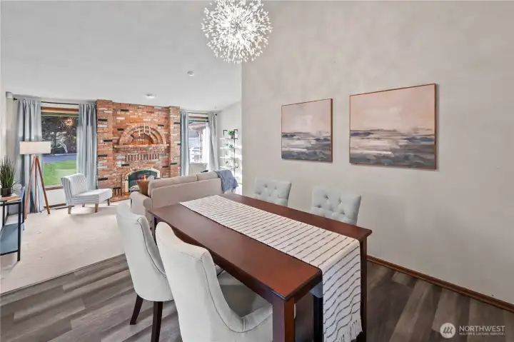 Formal dining open to living room