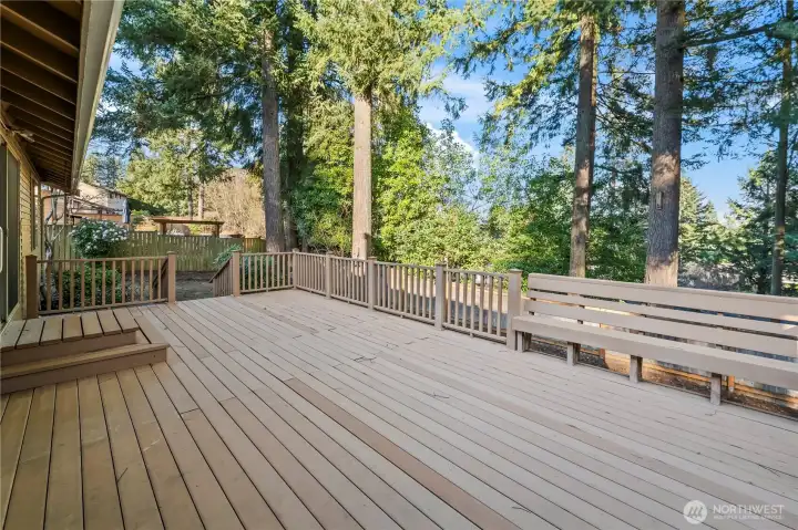 Built in seating, privacy and quiet on your private deck