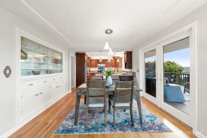 Great built-ins in the dining space.