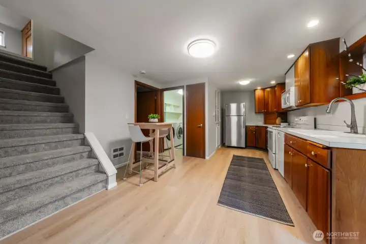 Heading downstairs to the home's 2nd kitchen