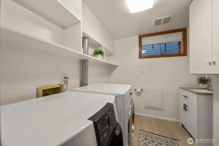Downstairs laundry and half bath