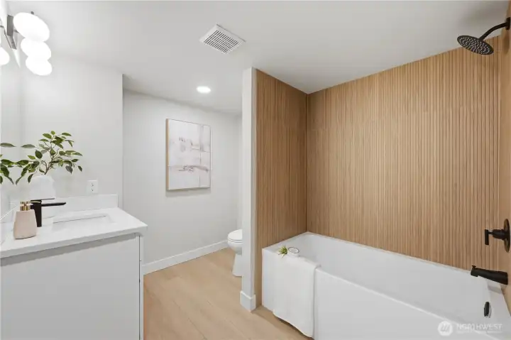 Hall bath on upper level.