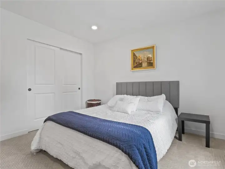 A view of bedroom #2 with closet.
