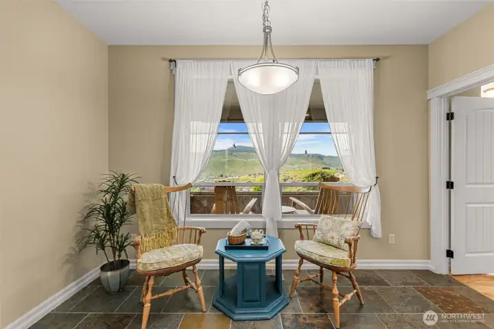 Just outside the double doors, enjoy beverage or a meal with your fabulous view.