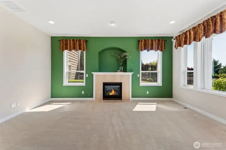 Living room with gas fireplace