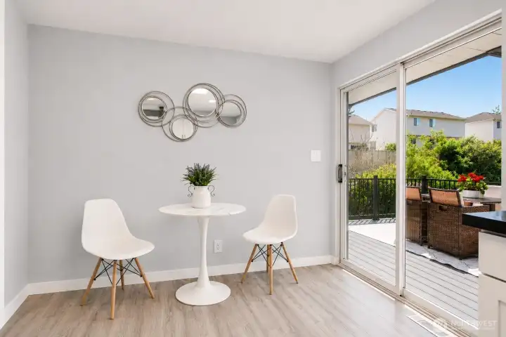 Eating Area – Bright eating area with sliding glass door access to the deck, creating an easy indoor-outdoor flow Eating Area – Bright eating area with sliding glass door access to the deck, creating an easy indoor-outdoor flow