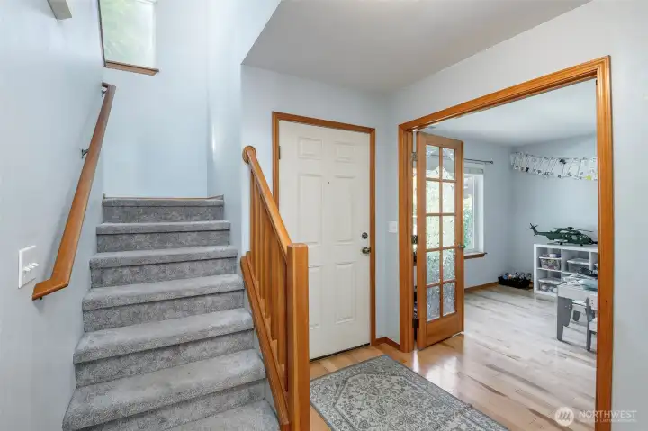 Heading upstairs
