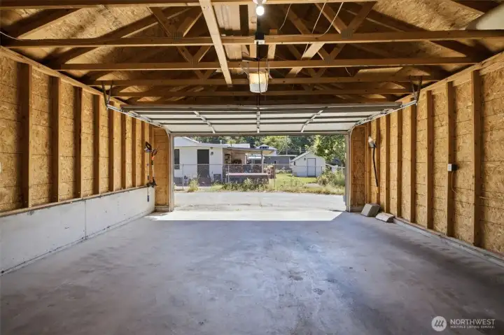 Large interior space for 2 cars and storage in garage Large interior space for 2 cars and storage in garage