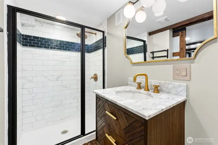 Basement studio apartment.