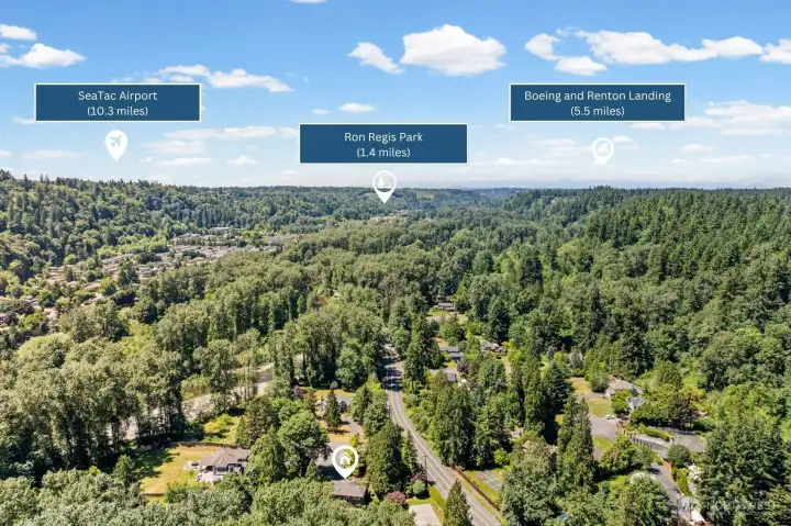 With SeaTac International Airport just 10.3 miles away and Boeing and Renton Landing a mere 5.5 miles from your front door, this location is a commuter's dream. Ron Regis Park sits just 1.4 miles away, offering everyday recreation right around the corner.