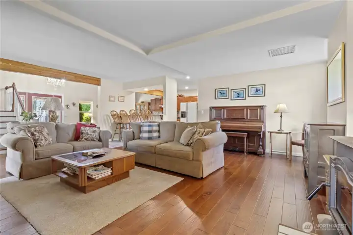 Living Room with a Harman Pellet Stove