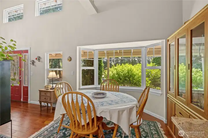 Dining Room w/Bay Window and High Ceilings.