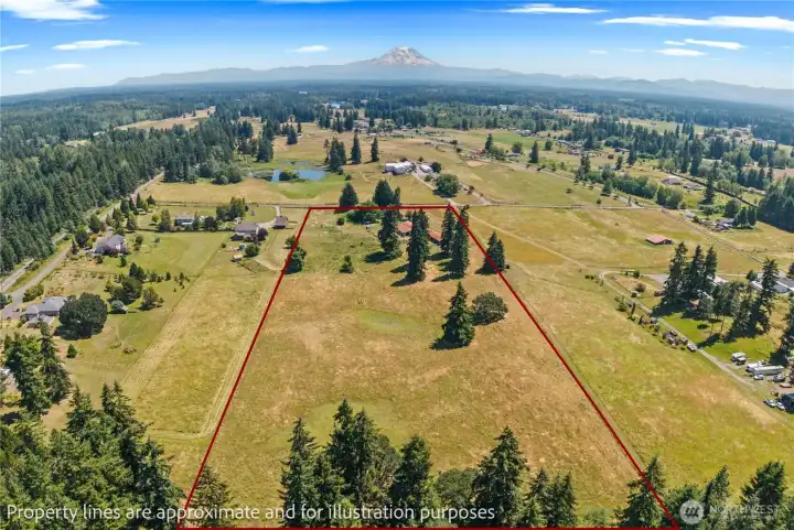 View from just above the back of the property facing Zeller Road.