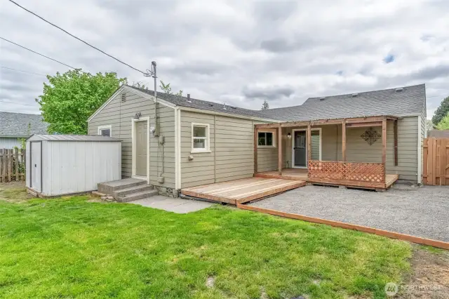 Fully fenced back yard.