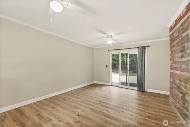 Family Room with slider to the back yard
