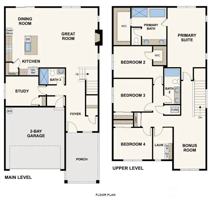 Main and Second floor rendering