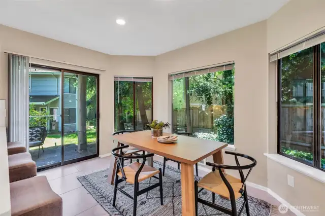 Dining room leads to the patio.