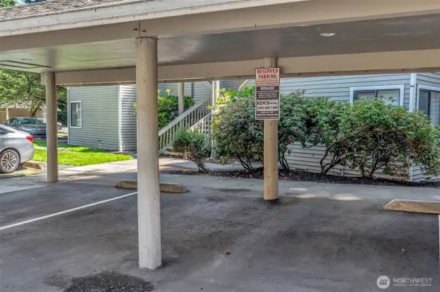 Covered parking space.