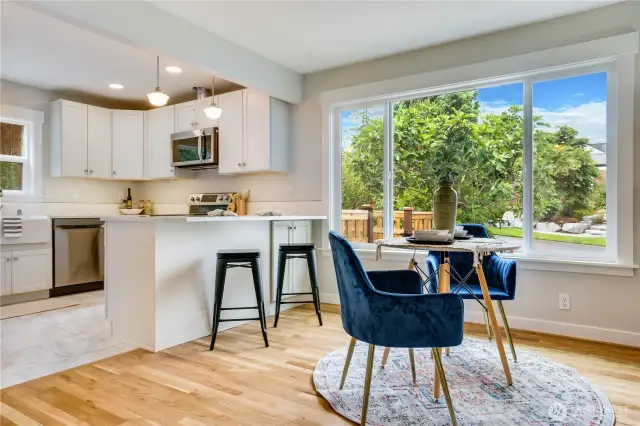 The open-concept design with plenty of seating ensures guests feel welcome.