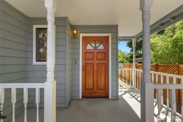 Porch and front door.