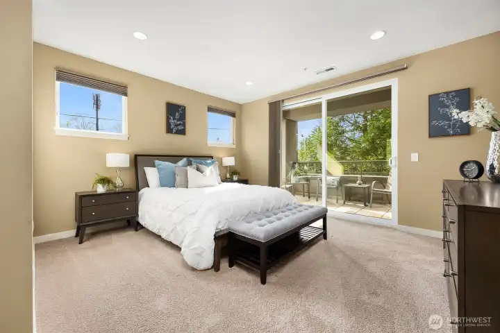 Additional access to private deck from primary bedroom
