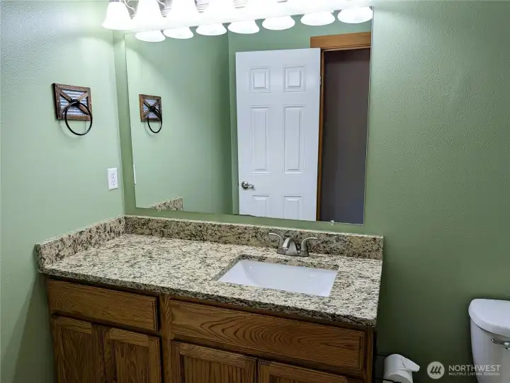 Granite counters in the main bathroom
