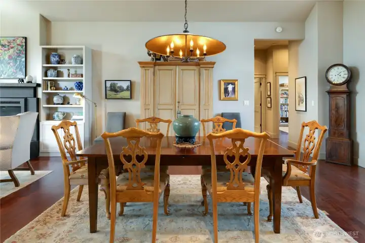 The Dining area is adjacent to the Kitchen and is open to the living room.