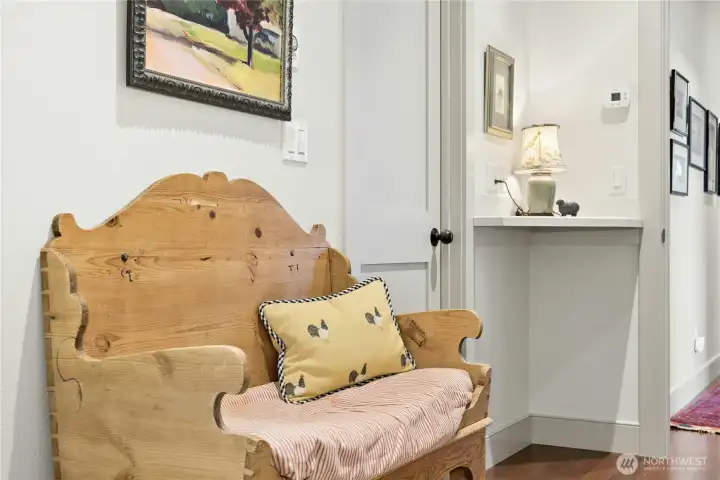 The hallway from the garage to the main rooms.