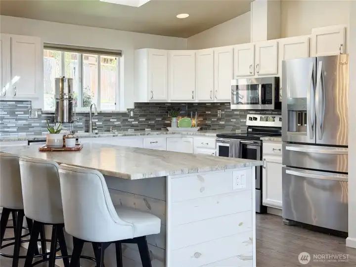 Leathered-marble countertops