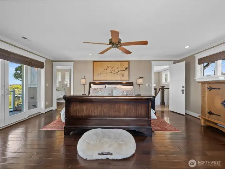 Primary bedroom with breathtaking water views