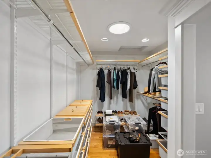 Primary bedroom w/ custom closet design