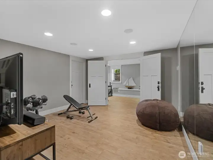 Lower lever rec room + flex space