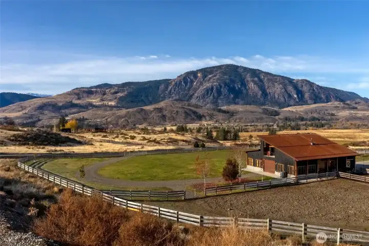Dramatic views characterize this serene property.