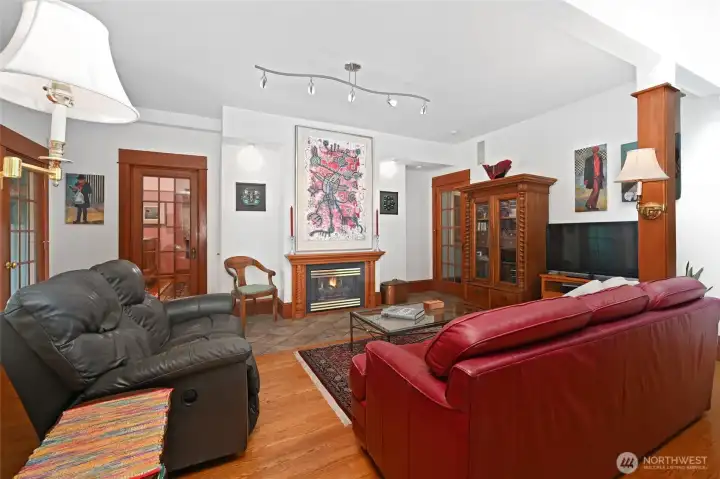 Family room with gas fireplace