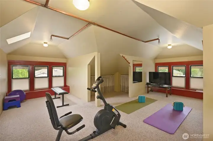 Attic workout/craft room