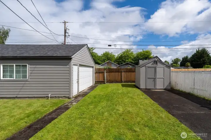 Fenced Back Yard and Garage Fenced Back Yard and Garage