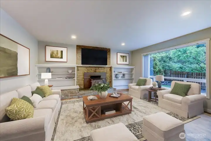 Virtually staged great room Virtually staged great room