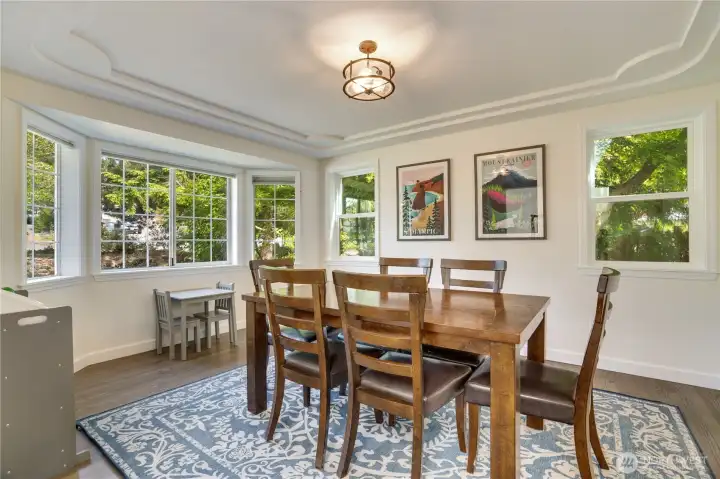 The dining room offers room for a larger table—perfect for holiday gatherings. Prefer a different layout? This room easily transitions into a comfortable living room. The dining room offers room for a larger table—perfect for holiday gatherings. Prefer a different layout? This room easily transitions into a comfortable living room.