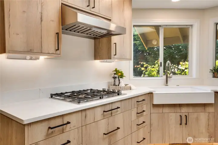 Quartz countertops, under-cabinet lighting, and an abundance of drawers keep everything organized and within reach. Morning pancakes on the gas cooktop are sure to become a household favorite. Quartz countertops, under-cabinet lighting, and an abundance of drawers keep everything organized and within reach. Morning pancakes on the gas cooktop are sure to become a household favorite.