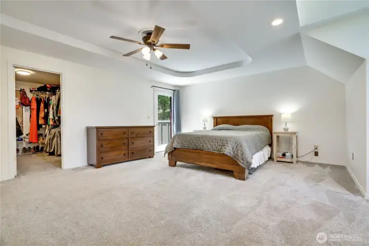 This room includes a walk-in closet and a door leading to your own private deck overlooking the surrounding greenery. This room includes a walk-in closet and a door leading to your own private deck overlooking the surrounding greenery.