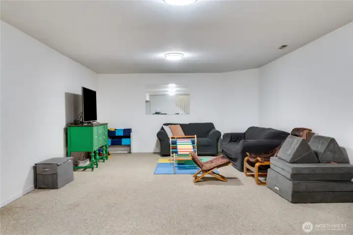 The finished portion of the basement provides additional room for recreation, exercise, creative pursuits, or work-from-home needs. The finished portion of the basement provides additional room for recreation, exercise, creative pursuits, or work-from-home needs.