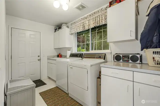 Main level utility room off garage